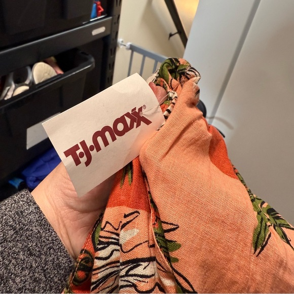 NWOT‎ Nicole Miller 100% Linen Pants Tropical Coastal Cropped Wide Flare Pant L - Picture 6 of 7